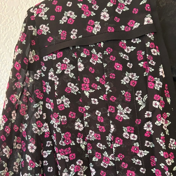 The Kooples Black and Pink Floral Blouse - Picture 8 of 13